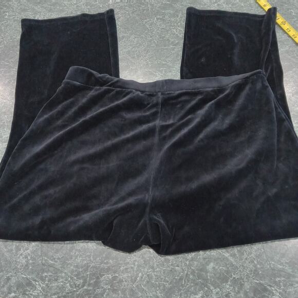 Lauren Ralph Lauren Pants Womens 2X Black Velvet Pull On Straight Leg Stretch - Picture 9 of 9